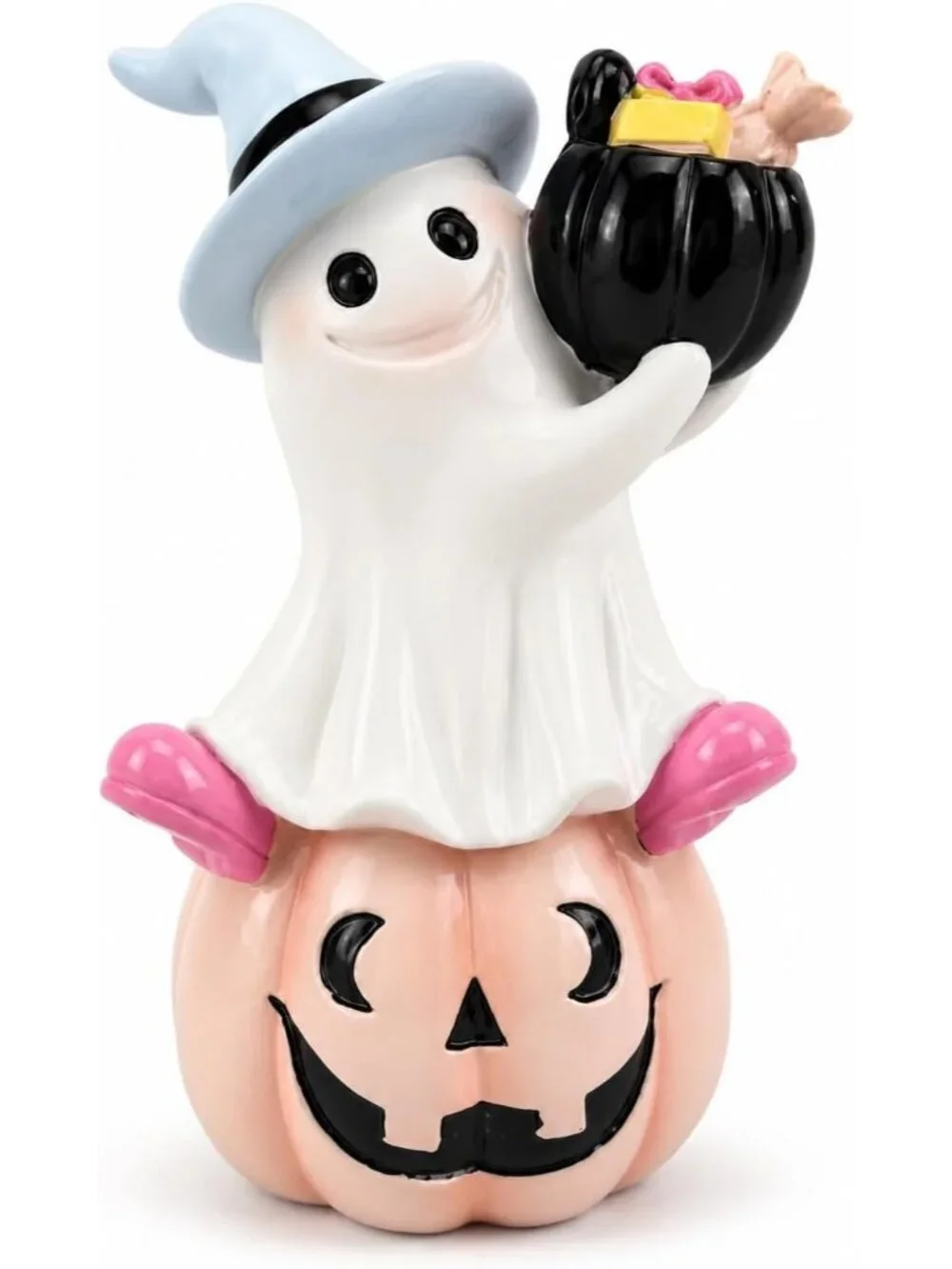 Multicolor Halloween Ghost Or Pumpkin Figurine Witch Hat Cute Resin Spooky Décor